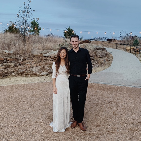 BHLD Gold Dress from Anthropologie